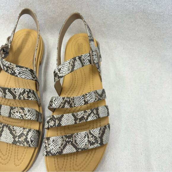 Crocs Tulum snakeskin print sandals women's size 10 Rubber/Jelly - Picture 8 of 13